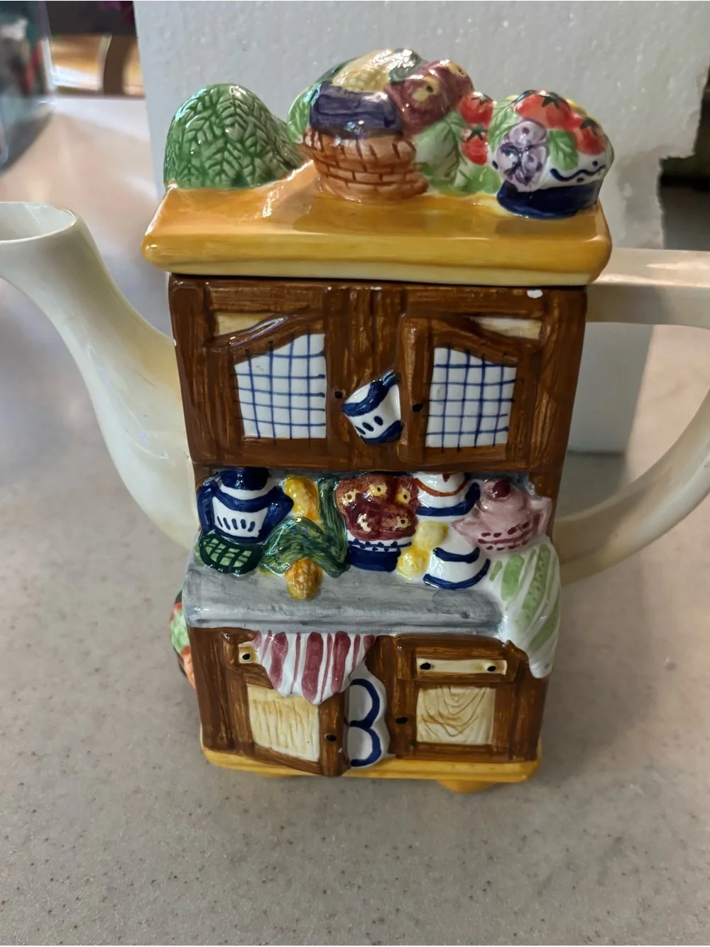 Fruit & Veggie Multicolor Ceramic Teapot
